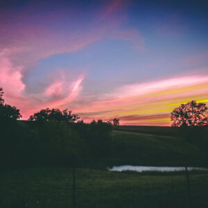 sunset over fields