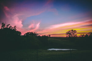 sunset over fields